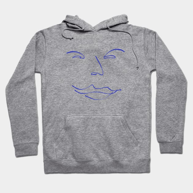 Smug Mischief Face Line Drawing Hoodie by InalterataArt